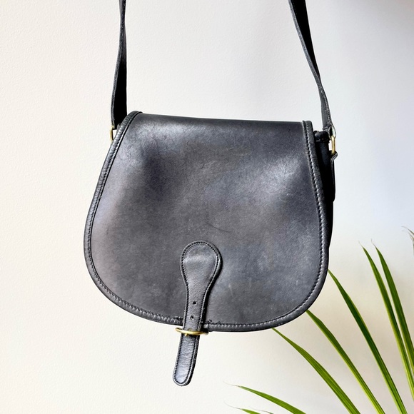{Coach} Bonnie Cashin Vintage Black Saddle Bag 9851 - Picture 2 of 5